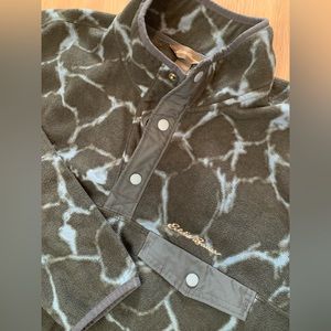 EDDIE BAUER Mens Size L Printed Fleece Quarter Zip Long Sleeve‎